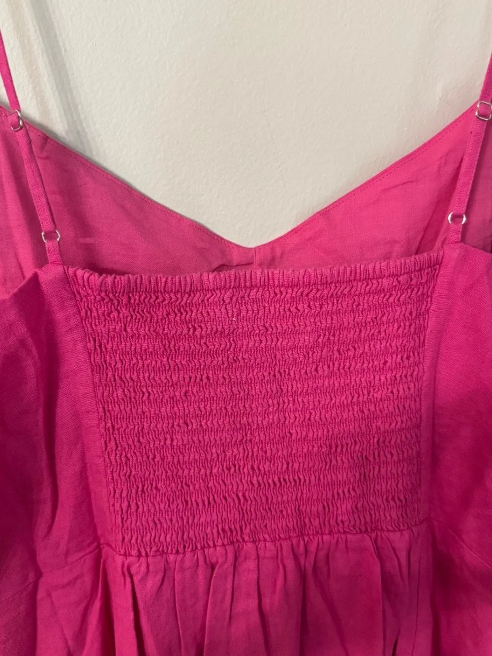 J. Crew Women's Magenta Pink Linen Blend Dress with Spaghetti Straps Sz 20 NWT